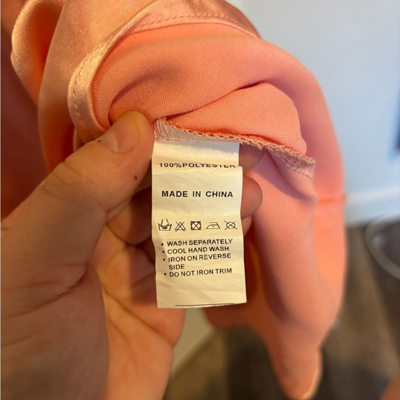 Hello Molly Satin Peach Dress - Picture 3 of 5